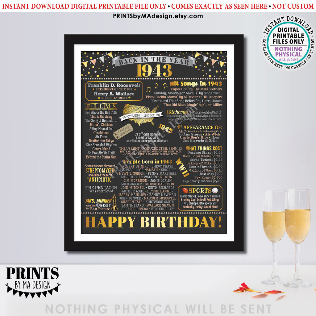 Back In 1943 Free Printable Back In 1943 Free Printable