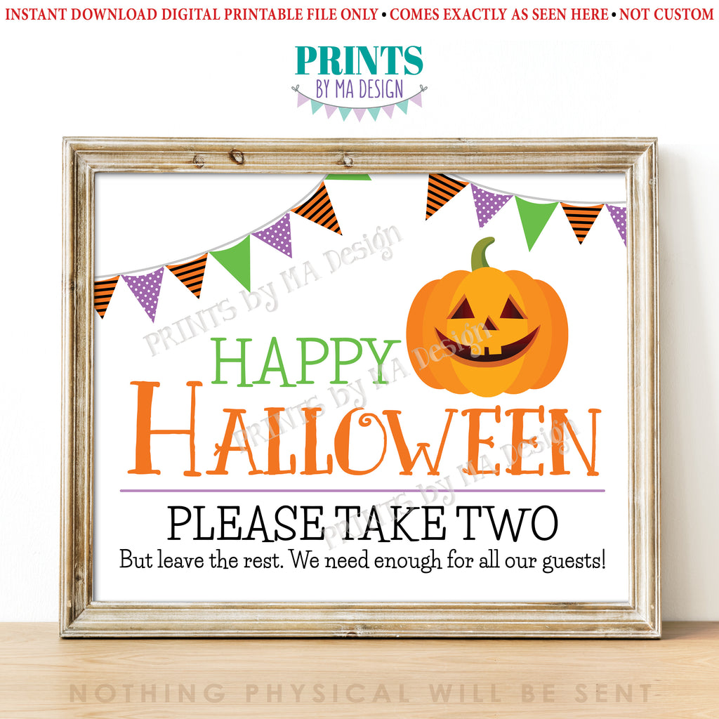 Happy Halloween Candy Sign, Please Take Two Treats, Jack-O-Lantern Pum – PRINTSbyMAdesign happy-halloween-candy-sign-please-take-two-treats-jack-o-lantern-pum-printsbymadesign
