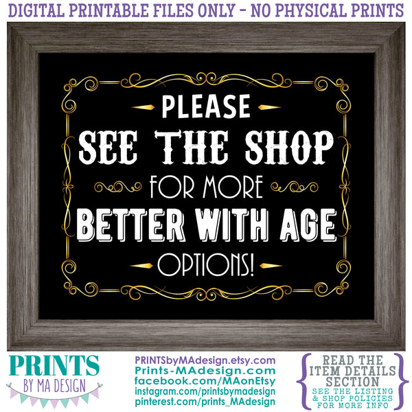 1990 Birthday Sign, Vintage Better with Age Poster, Whiskey Theme Decoration, PRINTABLE 24x36” Black & White Landscape 1990 Sign, Instant Download Digital Printable File