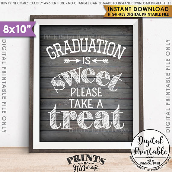 Grad Sweet Tea Sign Graduation Party Decor, Graduation is Sweet Please Take a Treat, Sweet ...