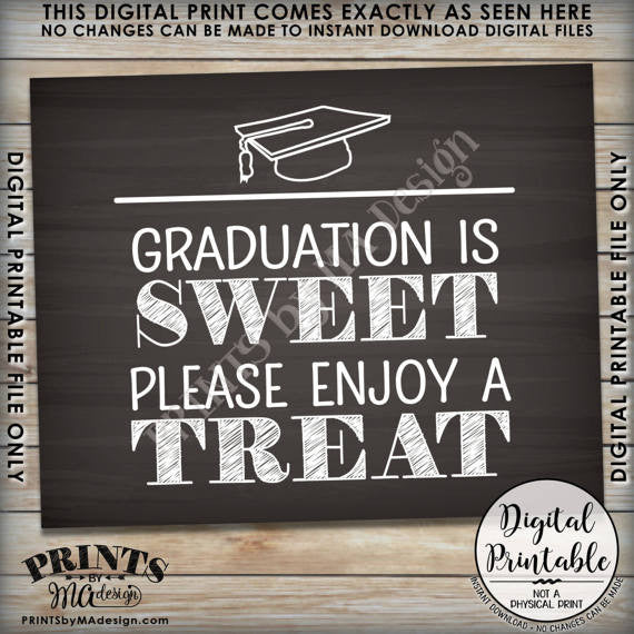 Grad Sweet Tea Sign Graduation Party Decor, Graduation is Sweet Please Enjoy a Treat, Swee ...