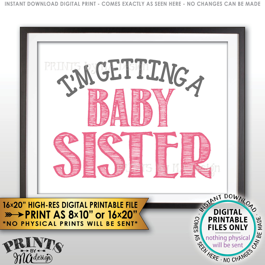 I'm Getting a Baby Sister Gender Reveal Pregnancy Announcement Sign, I – PRINTSbyMAdesign i-m-getting-a-baby-sister-gender-reveal-pregnancy-announcement-sign-i-printsbymadesign